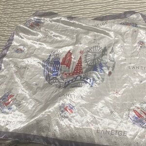 LANEIGE Cityscape Scarf with Red, Blue, and Silver Accents